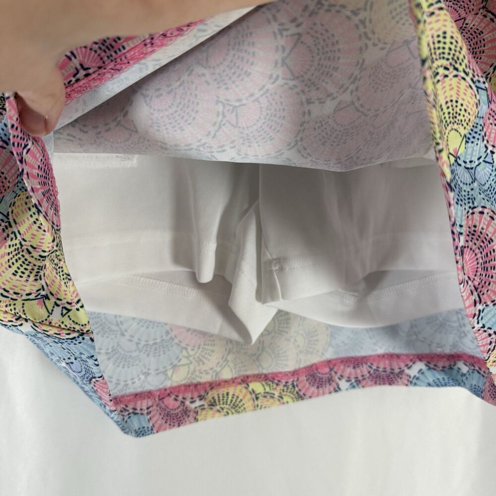 EP New York Skort Skirt Women's Small Blue Pink Lined Pull On Pockets - Picture 3 of 8